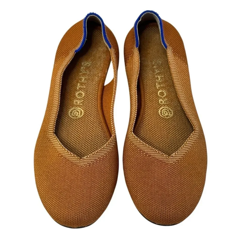 ROTHY’S Fawn Colorway Rounded Toe Ballet Knit Flats Slip On Eco Friendly Size W8